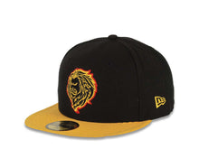 Load image into Gallery viewer, Leones Negros New Era 59FIFTY 5950 Fitted Cap Hat Black Crown Yellow Visor Yellow/Red Logo Red UV
