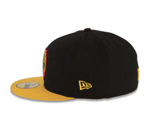 Load image into Gallery viewer, Leones Negros New Era 59FIFTY 5950 Fitted Cap Hat Black Crown Yellow Visor Yellow/Red Logo Red UV
