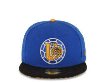 Load image into Gallery viewer, Tigres Uanl New Era 59FIFTY 5950 Fitted Circle Cap Hat Royal Blue Crown Black Visor Team Color Logo Tiger Print UV
