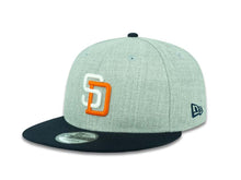 Load image into Gallery viewer, San Diego Padres New Era MLB 9FIFTY 950 Snapback Cap Hat Heather Gray Crown Navy Visor White/Orange Logo
