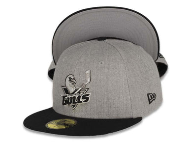 San Diego Gulls New Era 59FIFTY 5950 Fitted Cap Hat Heather Gray Crown Black Visor Black/White Logo