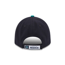 Load image into Gallery viewer, Seattle Mariners New Era MLB 9FORTY 940 Adjustable Cap Hat Navy Crown Teal Visor Team Color Logo with The Sandlot 25th Side Patch 
