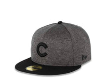 Load image into Gallery viewer, Chicago Cubs New Era MLB 59FIFTY 5950 Fitted Cap Hat Shadow Tech Dark Gray Crown Black Visor Black Logo
