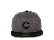 Load image into Gallery viewer, Chicago Cubs New Era MLB 59FIFTY 5950 Fitted Cap Hat Shadow Tech Dark Gray Crown Black Visor Black Logo
