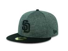 Load image into Gallery viewer, San Diego Padres New Era MLB 59FIFTY 5950 Fitted Cap Hat Shadow Tech Dark Gray Crown Black Visor Black Logo
