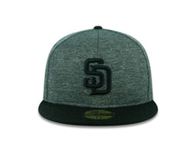 Load image into Gallery viewer, San Diego Padres New Era MLB 59FIFTY 5950 Fitted Cap Hat Shadow Tech Dark Gray Crown Black Visor Black Logo
