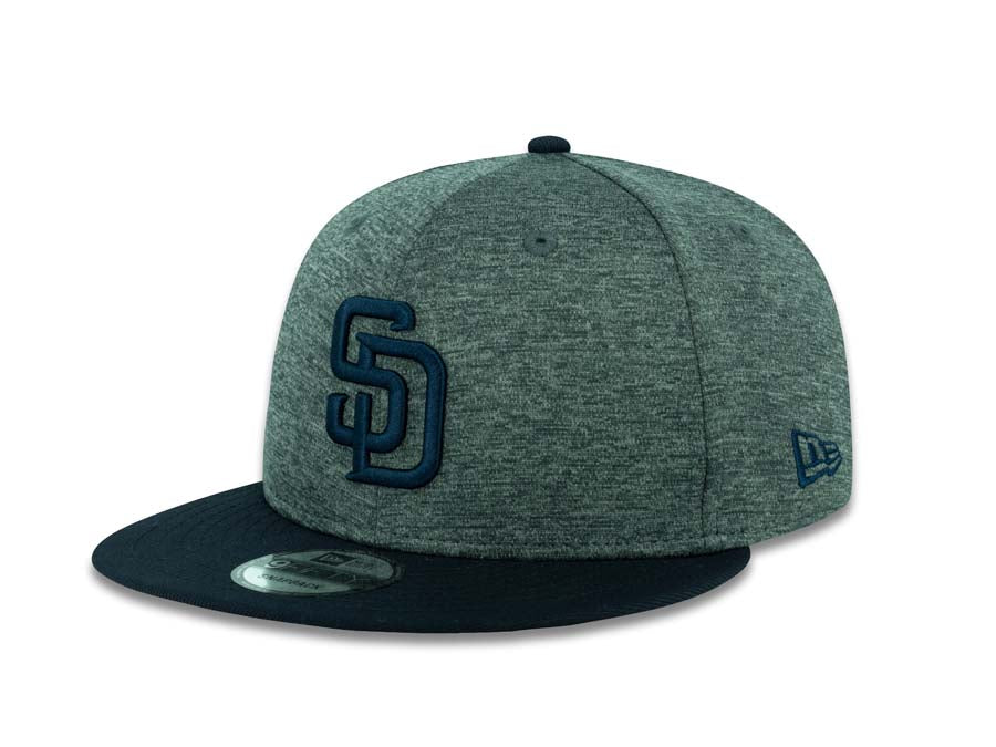 (Youth) San Diego Padres New Era MLB 9FIFTY 950 Snapback Cap Hat Shadow Tech Dar Gray Crown Navy Visor Navy Logo