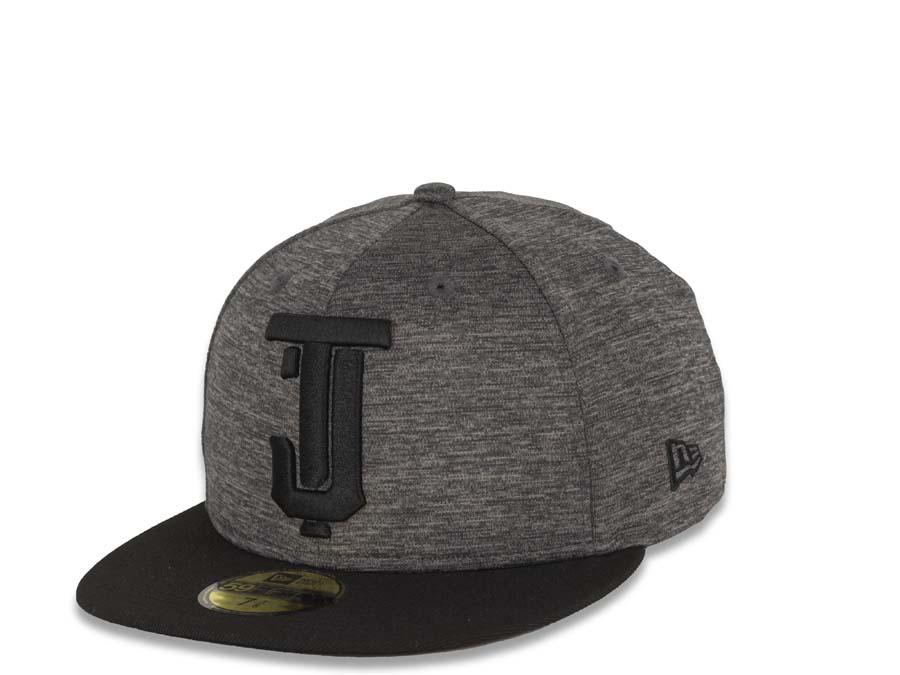 Tijuana Toros New Era LMB 59FIFTY 5950 Fitted Cap Hat Shadow Tech Dark Gray Crown Black Visor Black Logo