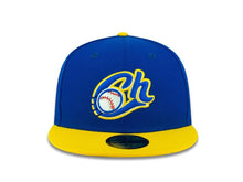 Load image into Gallery viewer, Charros de Jalisco New Era 59FIFTY 5950 Fitted Cap Hat Royal Blue Crown Yellow Visor Team Color Logo
