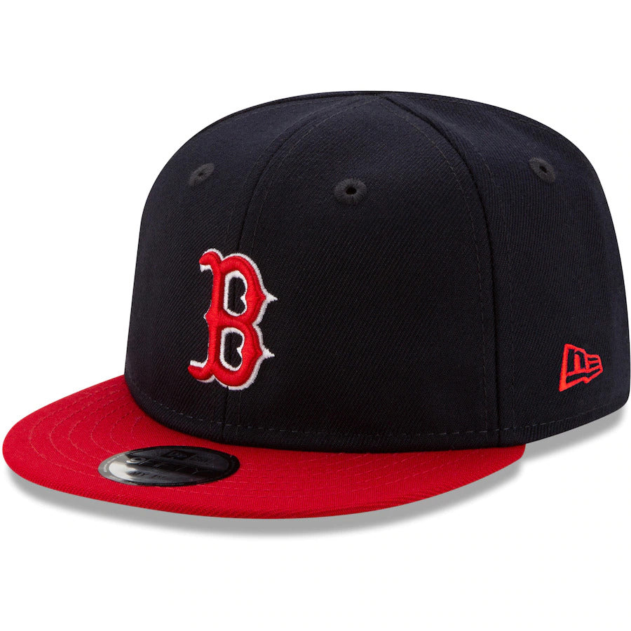 (Infant) Boston Red Sox New Era MLB 9FIFTY 950 Snapback Cap Hat Navy Crown Red Visor Team Color Logo (My 1st First)