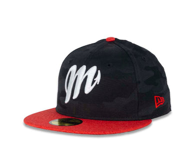 Mexico DIABLOS New Era 59FIFTY 5950 Fitted Cap Hat Black Crown Red Visor White Logo