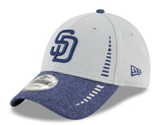 Load image into Gallery viewer, San Diego Padres New Era MLB 9FORTY 940 Adjustable Cap Hat Speed Tech Gray Crown Light Navy Visor Light Navy Logo
