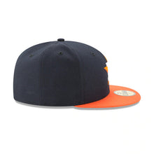 Load image into Gallery viewer, Houston Astros New Era MLB 59FIFTY 5950 Fitted Cap Hat Black Crown Orange Visor Team Color Logo 
