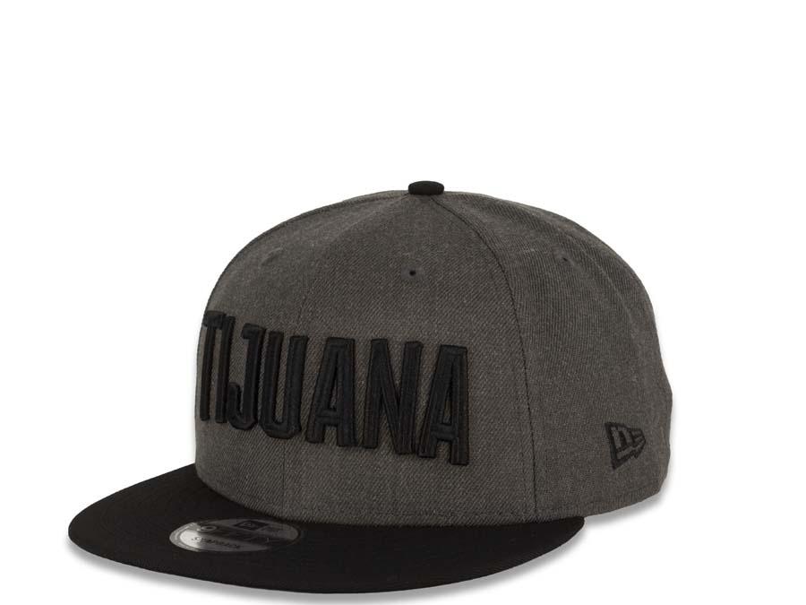 Tijuana Toros New Era Mexican Pacific League 9Fifty 950 Original Fit Snapback Cap Hat Heather Graphite Crown Black Visor Black 