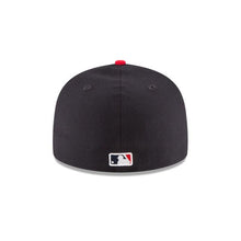 Load image into Gallery viewer, Atlanta Braves New Era MLB 59Fifty 5950 Fitted Cap Hat Team Color Navy Crown Red Visor White Logo 1995 World Series Side Patch Gray UV
