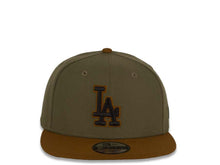 Load image into Gallery viewer, New Era MLB 9Fifty 950 Snapback Los Angeles Dodgers Cap Hat Olive Crown Wheat Visor Black/Wheat Logo Black UV
