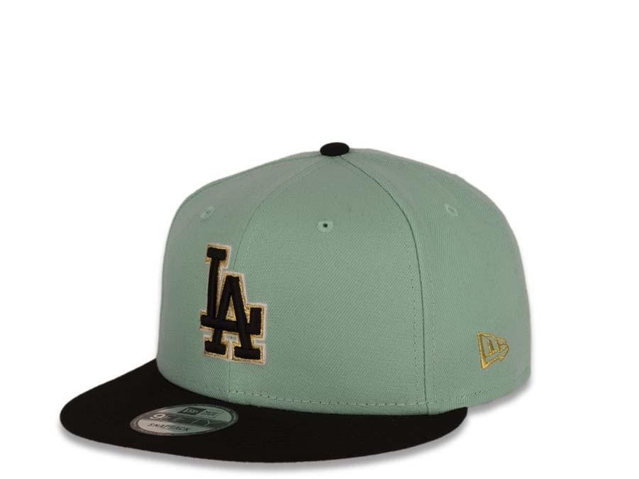 New Era MLB 9Fifty 950 Snapback San Diego Padres Cap Hat Bluish Green Crown Black Visor Black/Metallic Gold/White Logo