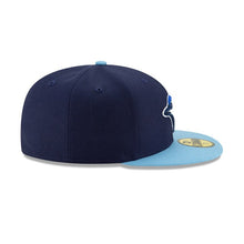 Load image into Gallery viewer, (Youth) Toronto Blue Jays New Era MLB 59FIFTY 5950 Fitted Cap Hat Navy Crown Sky Blue Visor Team Color Logo
