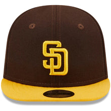Load image into Gallery viewer, (Infant) San Diego Padres New Era MLB 9FIFTY 950 Snapback Cap Hat Dark Brown Crown Yellow Visor Yellow Logo (My 1st First)
