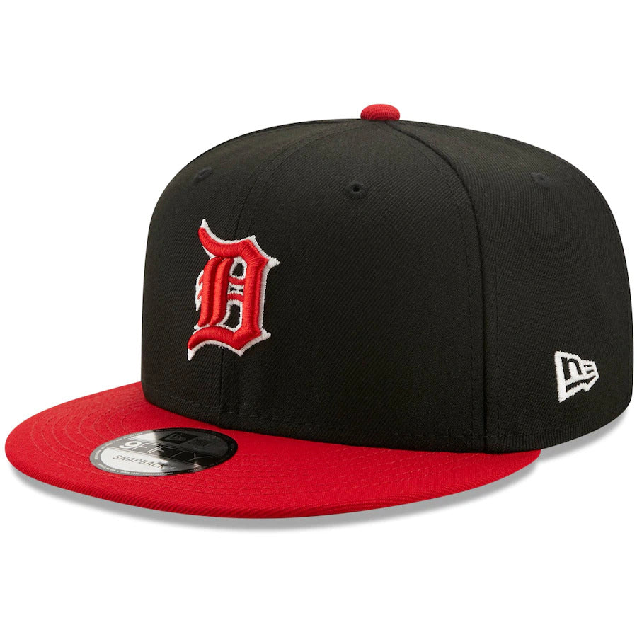 Detroit Tigers New Era MLB 9FIFTY 950 Snapback Cap Hat Black Crown Red Visor Red/White Logo (2-Tone Color Pack)