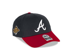 Load image into Gallery viewer, Atlanta Braves &#39;47 Brand MLB MVP Adjustable Snapback Closure Cap Hat Team Color Navy Crown Red Visor White Logo 1995 World Series Side Patch  Gray UV
