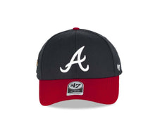 Load image into Gallery viewer, Atlanta Braves &#39;47 Brand MLB MVP Adjustable Snapback Closure Cap Hat Team Color Navy Crown Red Visor White Logo 1995 World Series Side Patch  Gray UV
