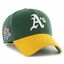Oakland A's Athletics '47 Brand MLB MVP Adjustable Cap Hat Green Crown Yellow Visor Team Color Logo 1989 World Series Side Patch