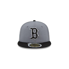 Load image into Gallery viewer, (Youth) Boston Red Sox New Era MLB 59FIFTY 5950 Fitted Cap Hat Dark Gray Crown Black Visor Black/White Logo
