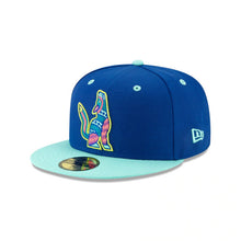 Load image into Gallery viewer, Hillsboro Sonadores Copa de la Diversion New Era 59FIFTY 5950 Fitted Cap Hat Royal Blue Crown Blue Tint Visor Blue Tint/Yellow Logo
