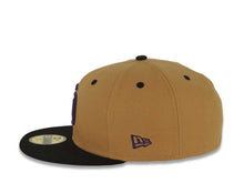 Load image into Gallery viewer, San Diego Padres New Era MLB 59FIFTY 5950 Fitted Cap Hat Wheat Crown Black Visor Purple Logo 50th Anniversary Side Patch Black UV
