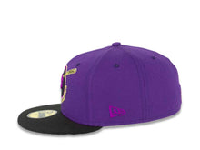 Load image into Gallery viewer, San Diego Padres New Era MLB 59FIFTY 5950 Fitted Cap Hat Dark Purple Crown Black Visor Dark Purple/Metallic Gold/Black “Swinging Friar” Logo 1978 All-Star Game Side Patch Plum UV
