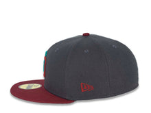 Load image into Gallery viewer, San Diego Padres New Era MLB 59FIFTY 5950 Fitted Cap Hat Dark Gray Crown Cardinal Visor Teal/Cardinal Logo 2016 All-Star Game Side Patch Teal UV
