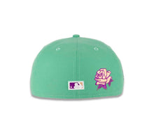 Load image into Gallery viewer, San Diego Padres New Era MLB 59FIFTY 5950 Fitted Cap Hat Clear Mint Crown Purple Visor Magenta/Orange Logo Rose Back 40th Anniversary Side Patch Orange UV
