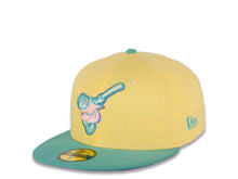 Load image into Gallery viewer, San Diego Padres New Era MLB 59FIFTY 5950 Fitted Cap Hat Soft Yellow Crown Clear Mint Visor Pink “Friar” Logo 40th Anniversary Side Patch Sky Blue UV
