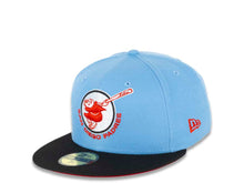 Load image into Gallery viewer, San Diego Padres New Era MLB 59FIFTY 5950 Fitted Cap Hat Sky Blue Crown Black Visor Red/White “Friar” Logo 1978 All-Star Game Side Patch Red UV
