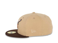 Load image into Gallery viewer, San Diego Padres New Era MLB 59FIFTY 5950 Fitted Cap Hat Light Tan Crown Dark Brown Visor Light Brown/Pink Swinging Friar Logo Pink UV

