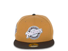 Load image into Gallery viewer, San Diego Padres New Era MLB 59FIFTY 5950 Fitted Cap Hat Panama Tan Crown Brown Visor Pink/Brown/White San Diego Baseball Club Logo All-Star Game 1992 Side Patch Pink UV
