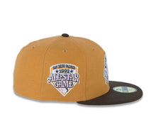 Load image into Gallery viewer, San Diego Padres New Era MLB 59FIFTY 5950 Fitted Cap Hat Panama Tan Crown Brown Visor Pink/Brown/White San Diego Baseball Club Logo All-Star Game 1992 Side Patch Pink UV
