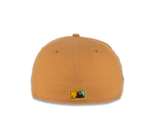 Load image into Gallery viewer, San Diego Padres New Era MLB 59FIFTY 5950 Fitted Cap Hat Light Bronze Crown Dark Brown Visor Sea Glass Blue/Temple Gold &quot;Friar&quot; Logo 40th Anniversary Sea Glass Blue UV
