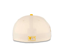 Load image into Gallery viewer, San Diego Padres New Era MLB 59FIFTY 5950 Fitted Cap Hat Chrome White Crown Temple Gold Visor Yellow/Brown &quot;Friar&quot; Logo Stadium Side Patch Green UV
