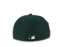 Load image into Gallery viewer, San Diego Padres New Era MLB 59FIFTY 5950 Fitted Cap Hat Dark Green Crown Dark Navy Visor Metallic Copper/Tawny &quot;Friar&quot; Cooperstown Retro Logo 1992 All-Star Game Side Patch Tawny UV
