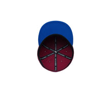 Load image into Gallery viewer, FC Football Club Barcelona (FCB)  Fitted Soccer Cap Hat Burgundy Crown Royal Blue Visor Team Color Logo
