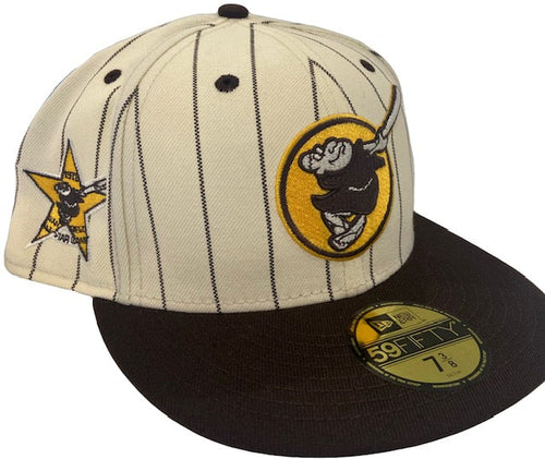 San Diego Padres New Era MLB 59FIFTY 5950 Fitted Cap Hat White Pinstripe Crown Dark Brown Visor Friar Logo 1978 All-Star Game Side Patch