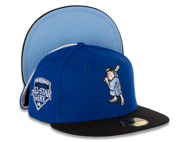 San Diego Padres New Era MLB 59FIFTY 5950 Fitted Cap Hat Light Royal Crown Black Visor Sky Blue/Peach Batting Friar Logo 1992 All-Star Game Side Patch Sky Blue UV