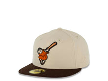 Load image into Gallery viewer, San Diego Padres New Era MLB 59FIFTY 5950 Fitted Cap Hat Stone Crown Dark Brown Visor Orange Swinging Friar Logo 40th Anniversary Side Patch Pink UV
