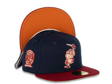 Load image into Gallery viewer, San Diego Padres New Era MLB 59FIFTY 5950 Fitted Cap Hat Navy Blue Crown Cardinal Visor Orange Logo 25th Anniversary Side Patch
