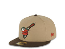 Load image into Gallery viewer, San Diego Padres New Era MLB 59FIFTY 5950 Fitted Cap Hat Khaki Crown Brown Visor Red/Green Swinging Friar Logo 40th Anniversary Side Patch Green UV
