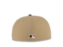 Load image into Gallery viewer, San Diego Padres New Era MLB 59FIFTY 5950 Fitted Cap Hat Khaki Crown Brown Visor Red/Green Swinging Friar Logo 40th Anniversary Side Patch Green UV
