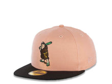 Load image into Gallery viewer, San Diego Padres New Era MLB 59FIFTY 5950 Fitted Cap Hat Light Peach Crown Black Visor Brown/Green Batting Friar Logo 1992 All-Star Game Side Patch
