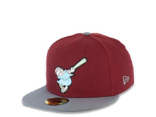 Load image into Gallery viewer, San Diego Padres New Era MLB 59FIFTY 5950 Fitted Cap Hat Brick Red Crown Gray Visor Sky Blue Swinging Friar Logo Go Padres Side Patch Sky Blue UV
